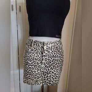 Pistola Denim Animal Print Mini Skirt Size XS